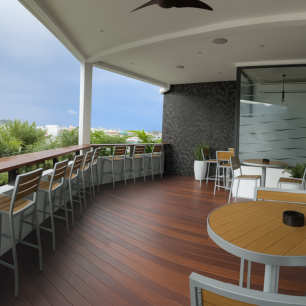 Teak/Silver Ariana Aluminum Top