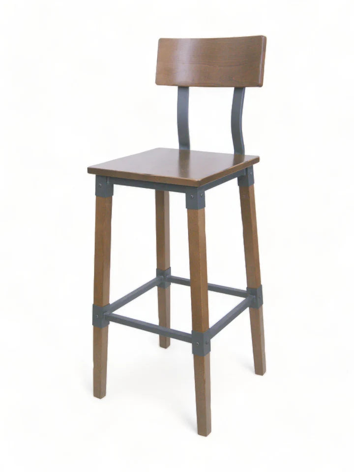 Lyla Bar Stool Vintage Wood & Metal Bar Stool