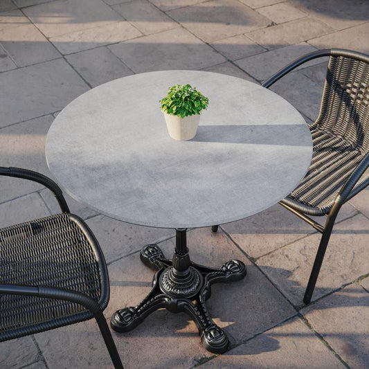 31.5" Round Gray Faux Concrete TopGuard HPL Wrapped Tabletop