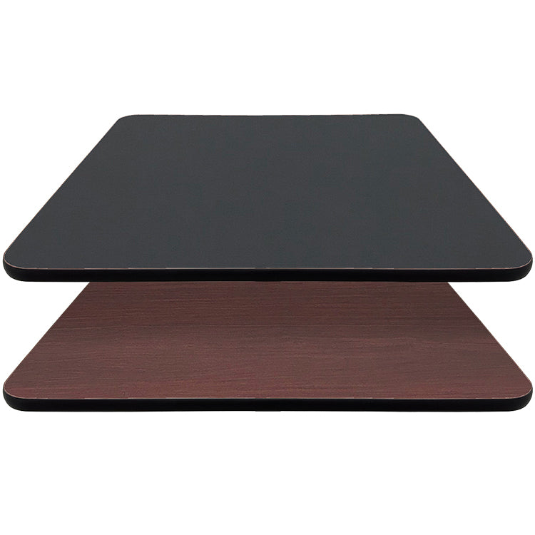 1" Reversible Laminate Table Top Black/Mahogany
