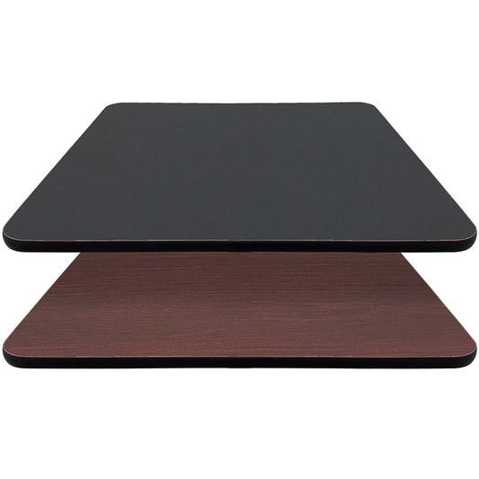 1" Reversible Laminate Table Top Black/Mahogany