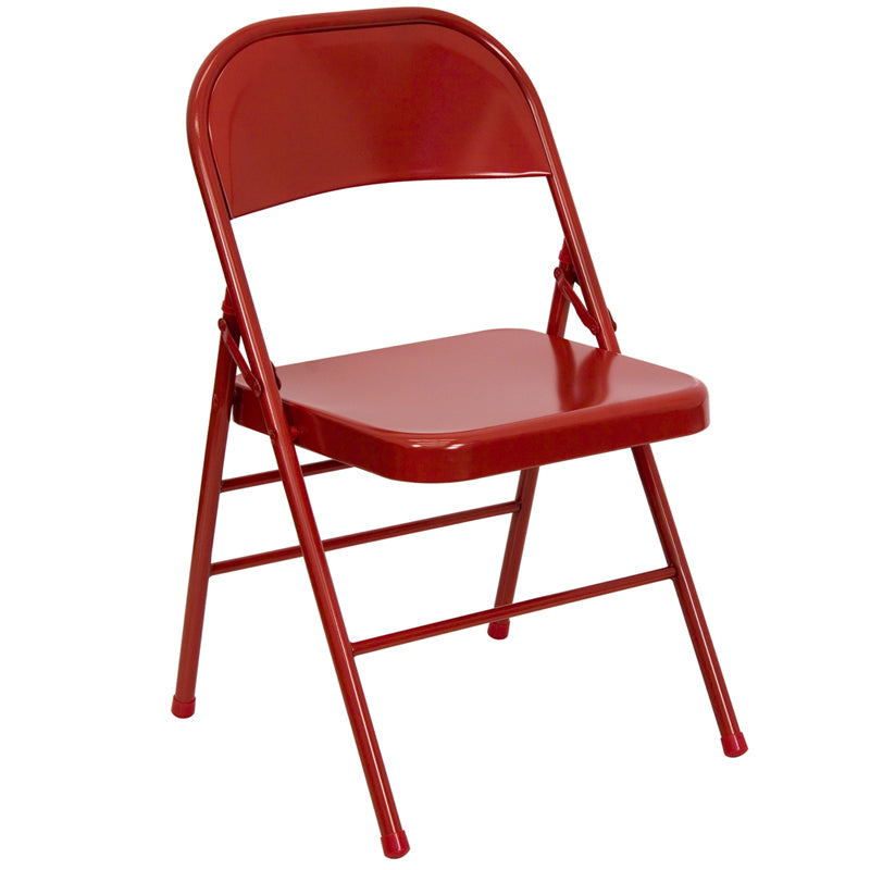 Triple Braced & Double Hinged Metal Folding Chair