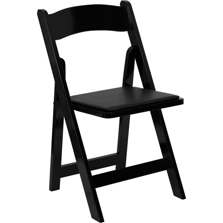 Wood Folding Chair with Vinyl Padded Seat