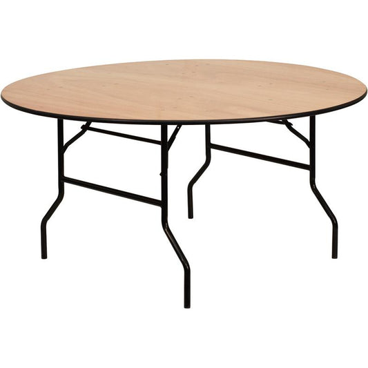 Wood Folding Banquet Table with Clear Coated Finished Top