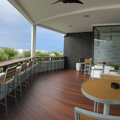 Teak/Silver  Ariana Aluminum Top