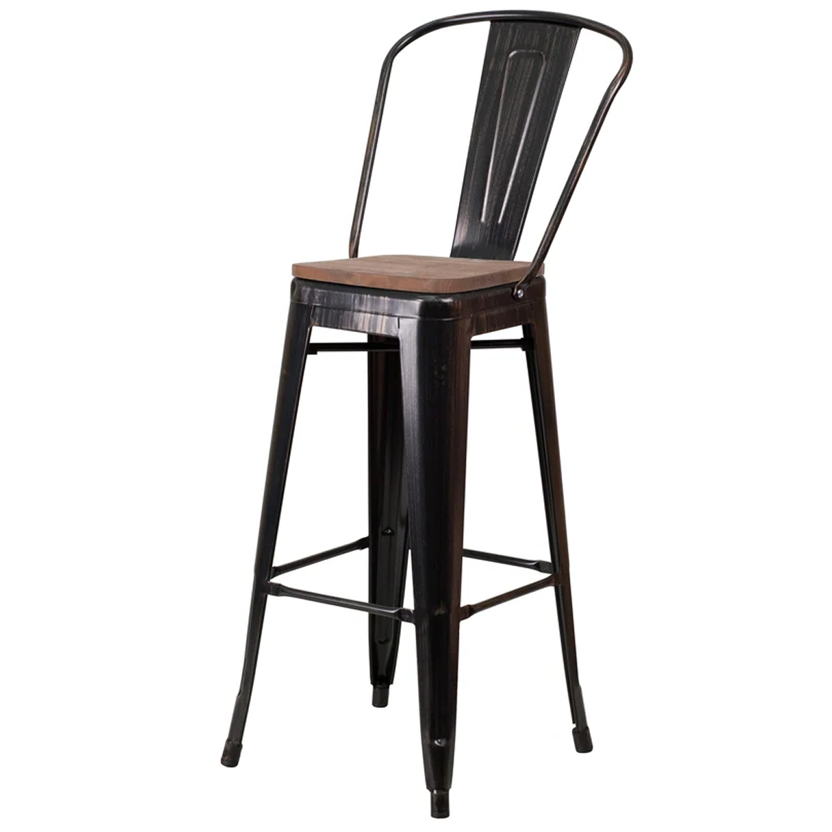 Brixton High Back Bar Stool