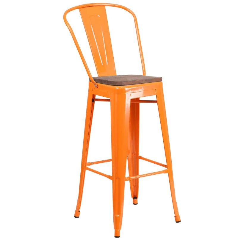 Brixton High Back Bar Stool