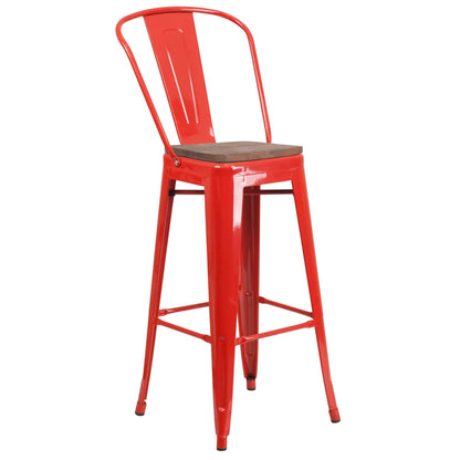 Brixton High Back Bar Stool