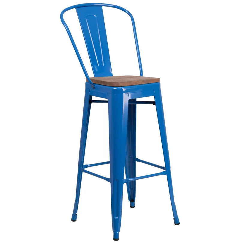 Brixton High Back Bar Stool