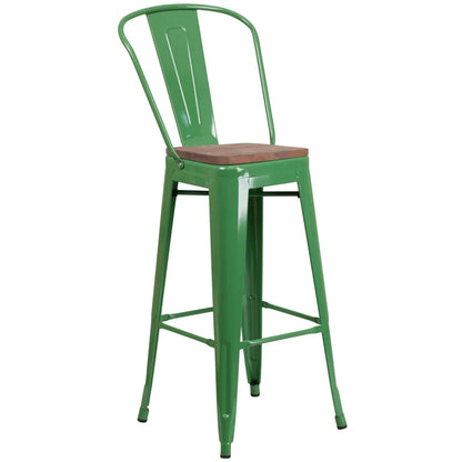 Brixton High Back Bar Stool