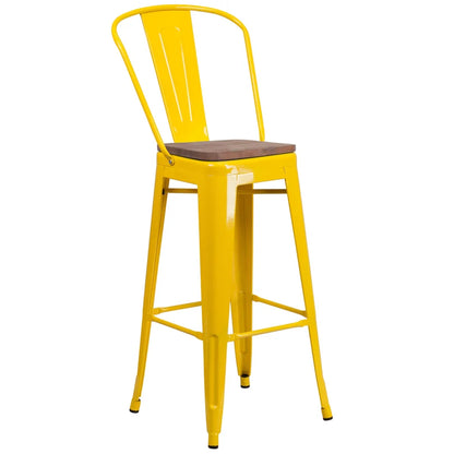 Brixton High Back Bar Stool