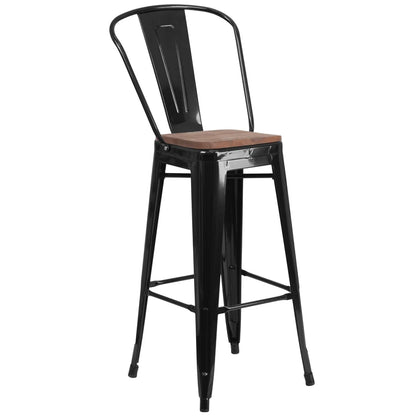 Brixton High Back Bar Stool