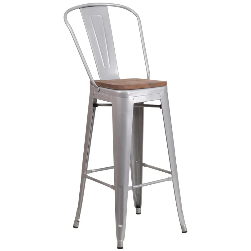 Brixton High Back Bar Stool