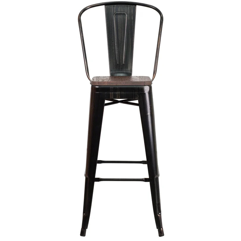 Brixton High Back Bar Stool
