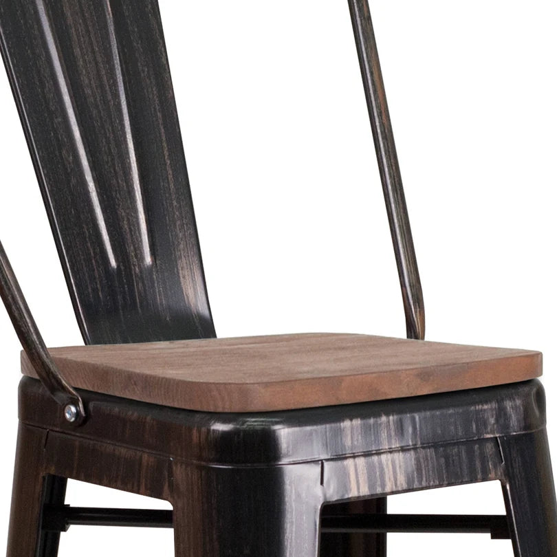 Brixton High Back Bar Stool