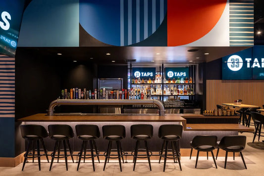 Nathan Black Upholstered Swivel Metal Bar Stool