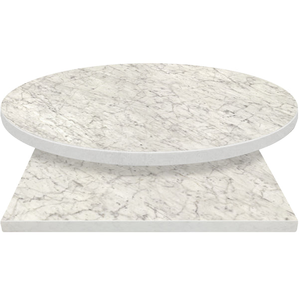 2" PVC edge laminate top Carrara Bianco