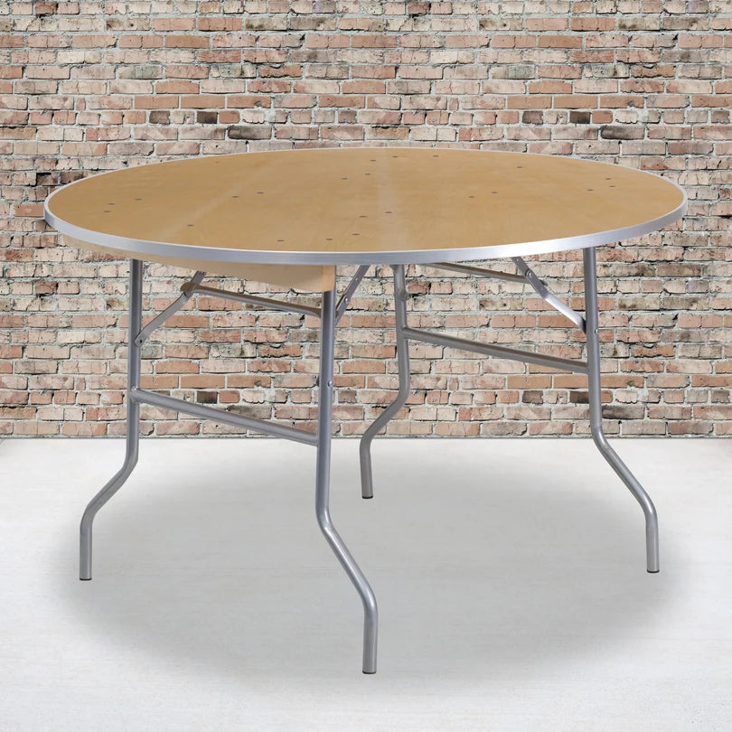 Gerry 4' Round Birchwood Banquet Table