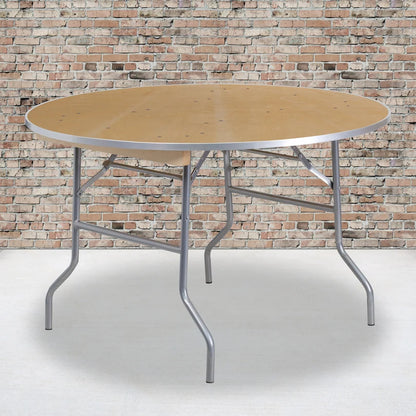 Gerry 4' Round Birchwood Banquet Table