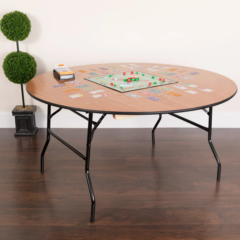 Gerry 5' Round Wood Banquet Table