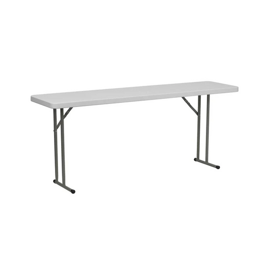 18''W x 72''L Granite White Plastic Folding Training Table