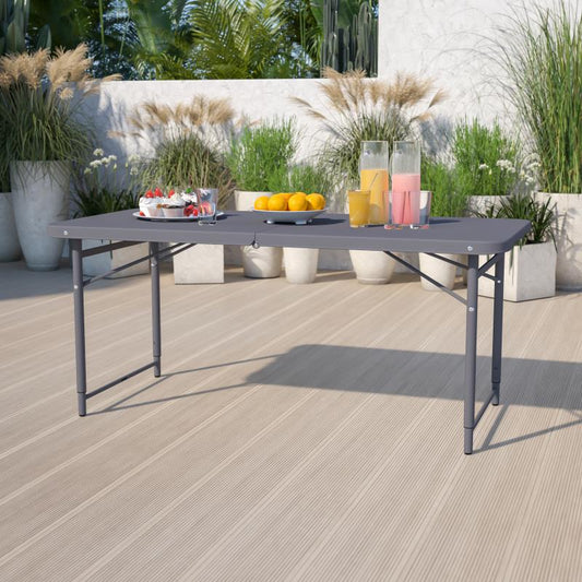 The Elon 4' Adjustable Height Bi-Fold Table