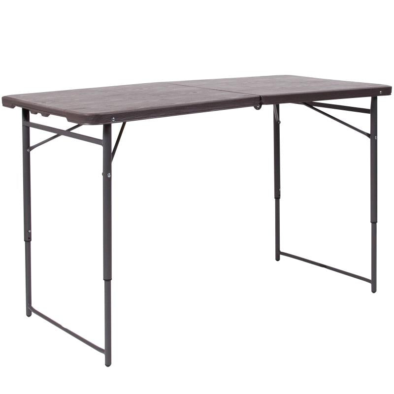 The Elon 4' Adjustable Height Bi-Fold Table