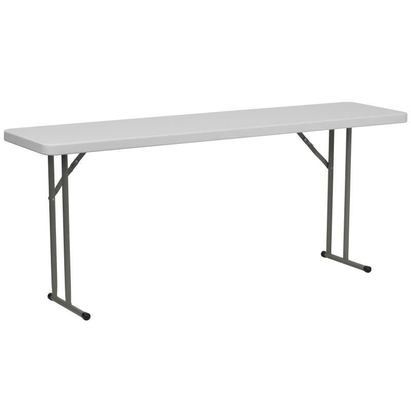 18''W x 72''L Granite White Plastic Folding Training Table