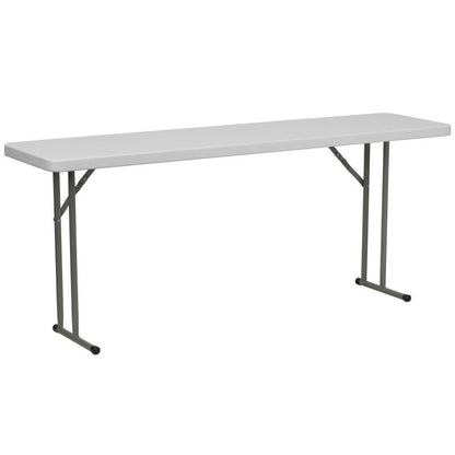 18''W x 72''L Granite White Plastic Folding Training Table