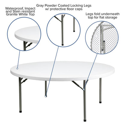 6' Round Folding Table