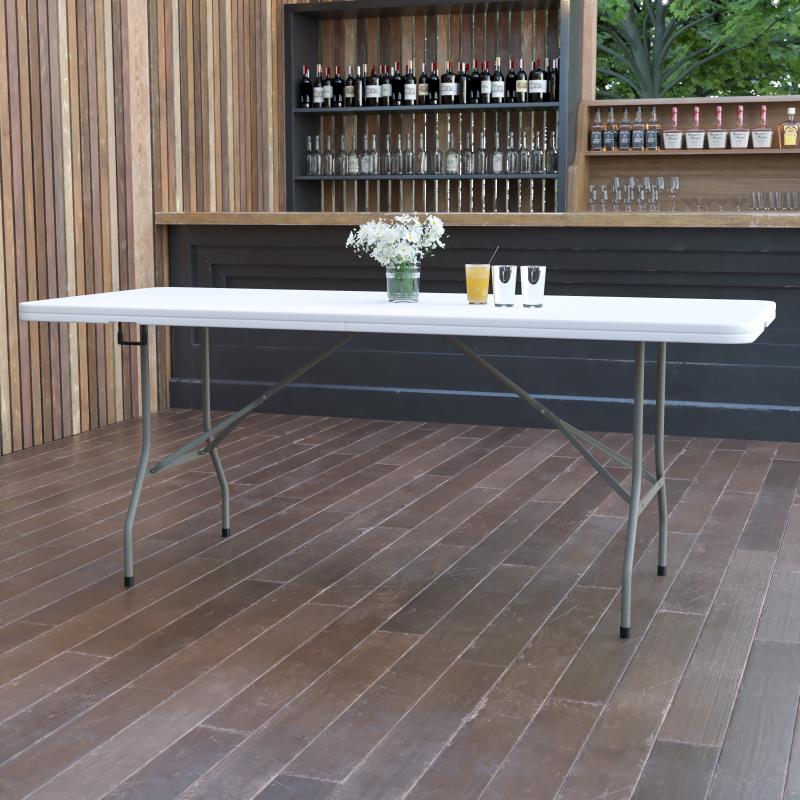 Elon 6' Granite White Folding Table