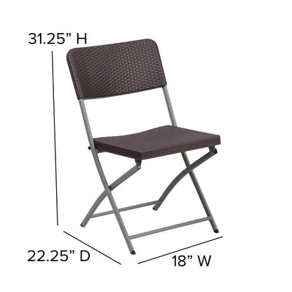 Elon Rattan Folding Table & Chair Set
