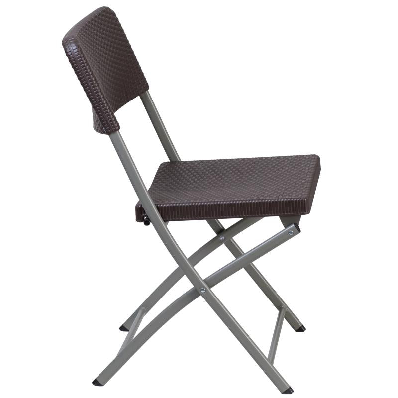 Elon Rattan Folding Table & Chair Set