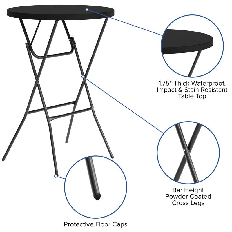 Elon Bar Height Round Folding Table