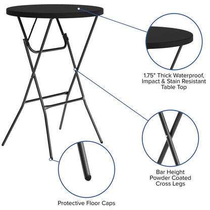Elon Bar Height Round Folding Table