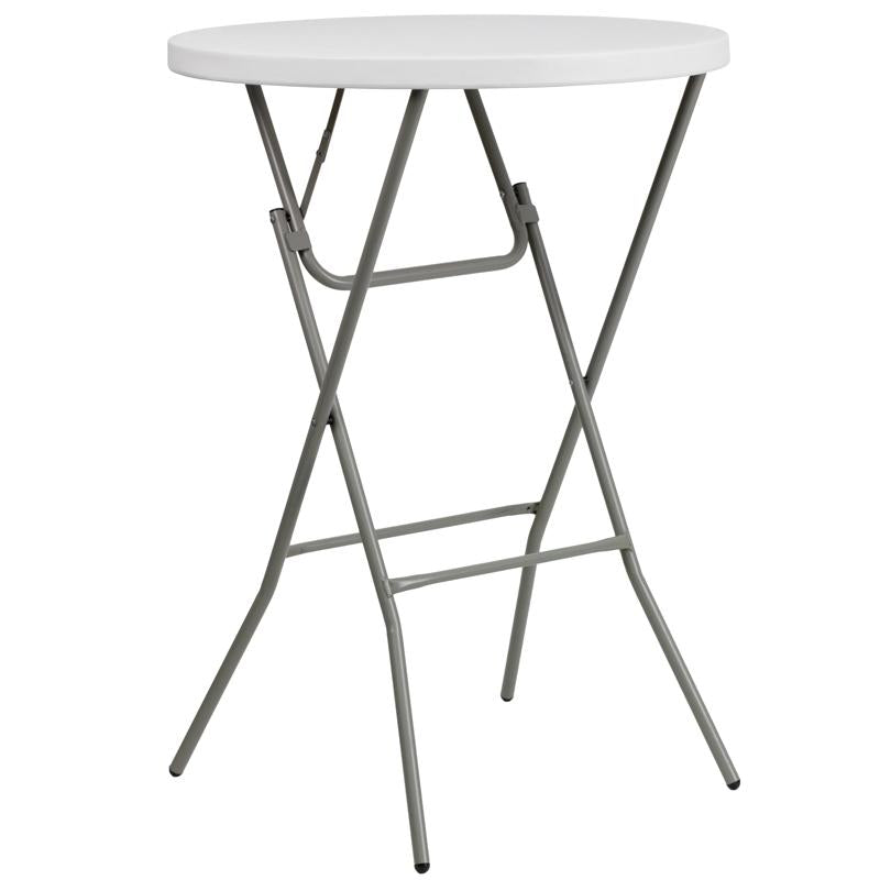 Elon Round White Bar Height Folding Table