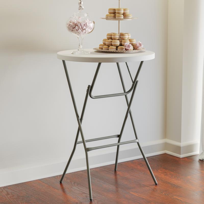 Elon Round White Bar Height Folding Table