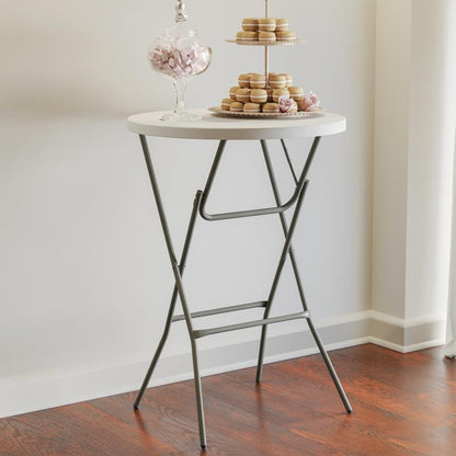Elon Round White Bar Height Folding Table