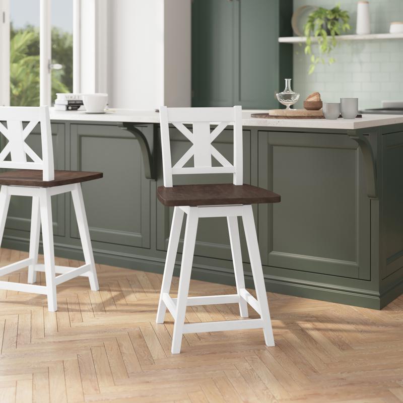 Harlow Farmhouse Swivel Stool