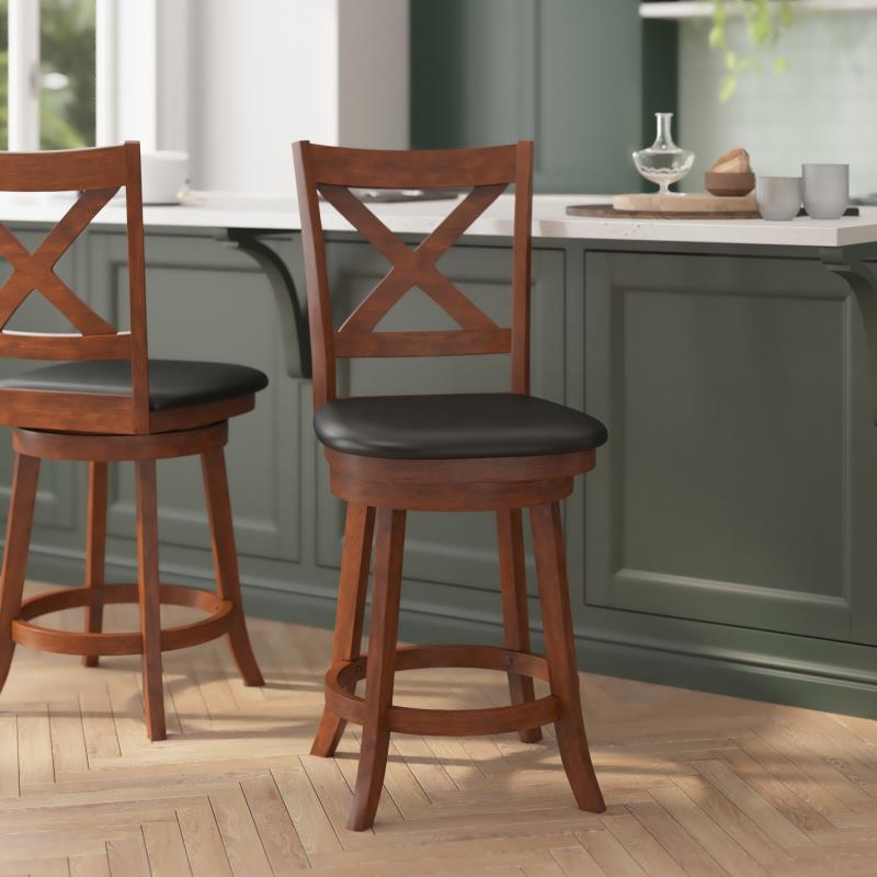 Ashcroft Cross-Back Swivel Stool