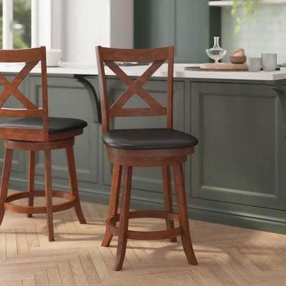 Ashcroft Cross-Back Swivel Stool