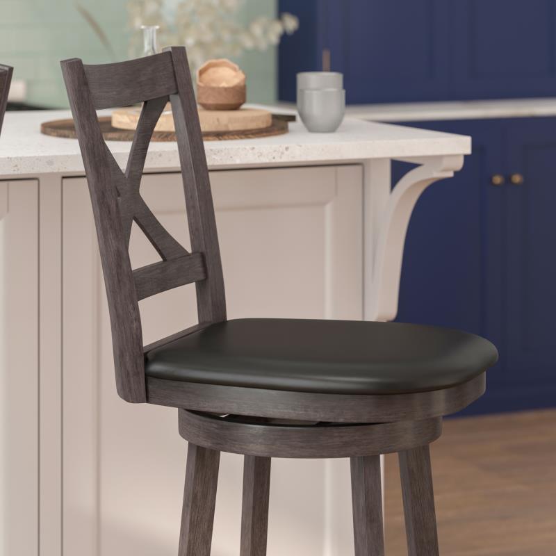 Ashcroft Cross-Back Swivel Stool