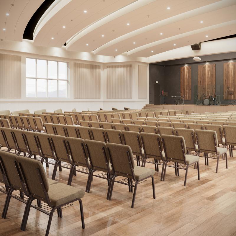 Sanctuary Church Chair with Cup Book Rack