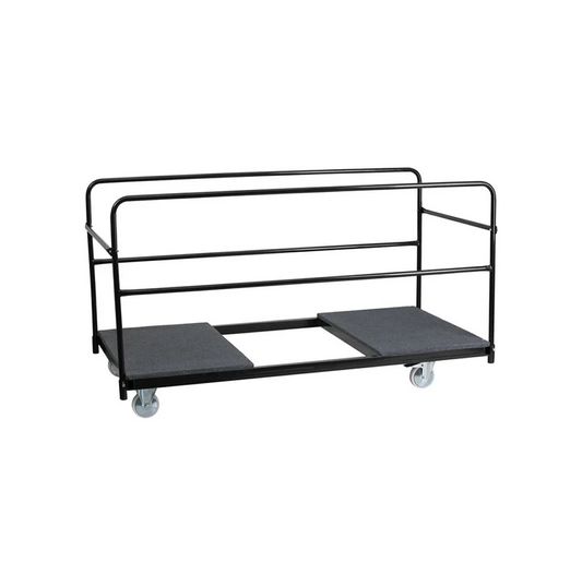 Folding Table Dolly with Carpeted Platform for Round Tables