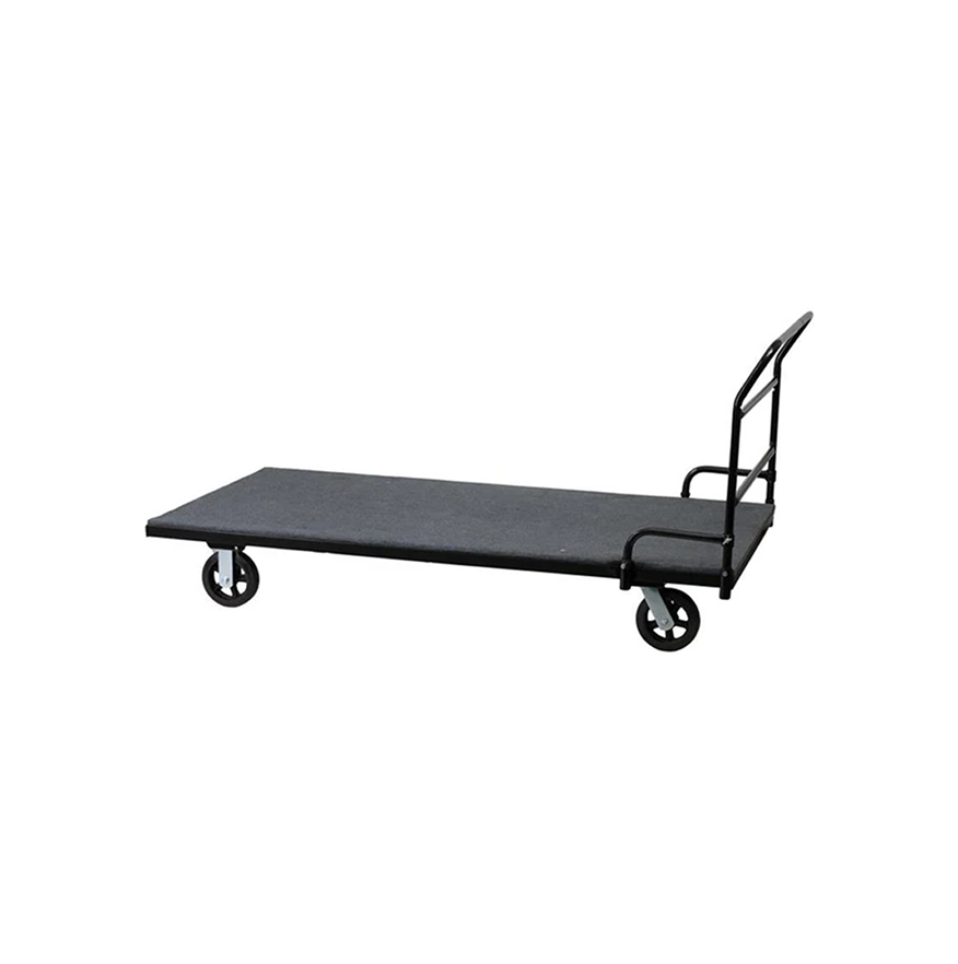 Folding Table Dolly with Carpeted Platform for Rectangular Tables