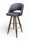 Nathan Black Upholstered Swivel Bar Stool