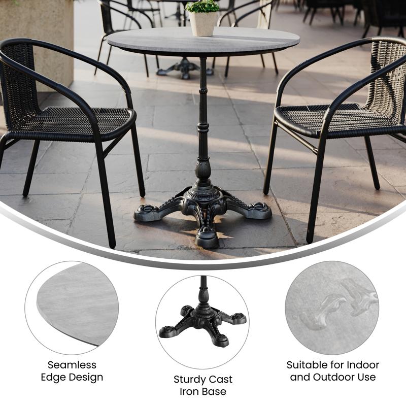 31.25" Round Tabletop in Gray Faux Concrete