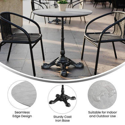 31.25" Round Tabletop in Gray Faux Concrete