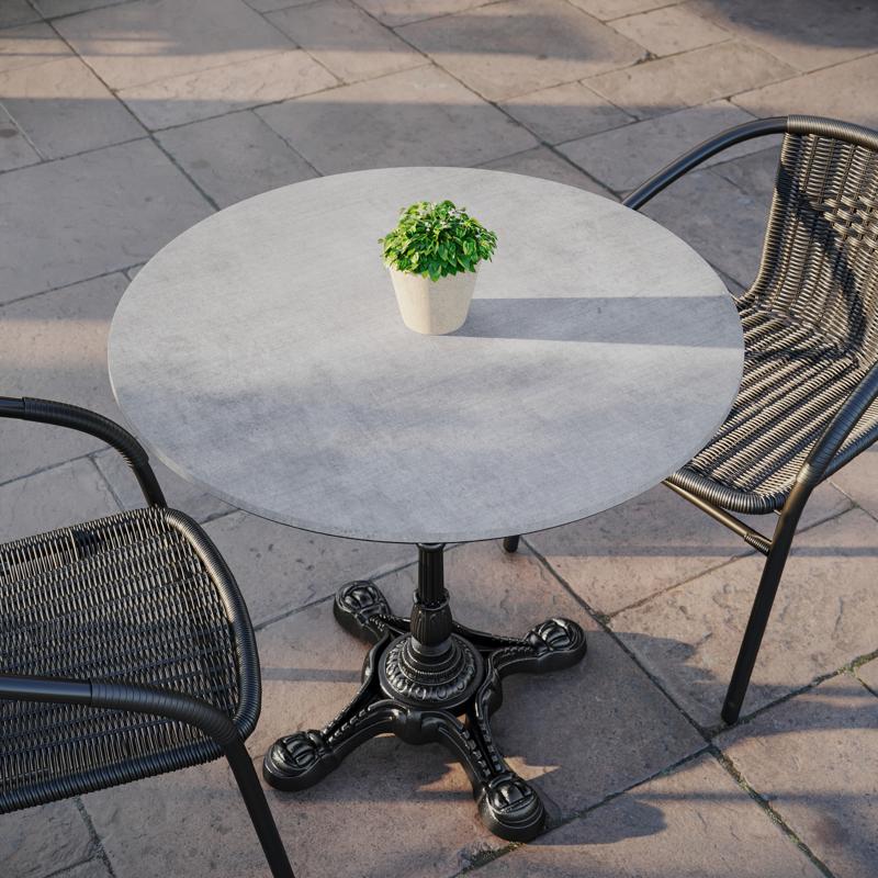 31.5" Round Gray Faux Concrete TopGuard HPL Wrapped Tabletop