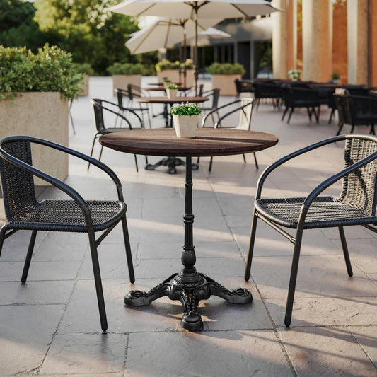 31.5" Round Dark Brown TopGuard HPL Wrapped Tabletop